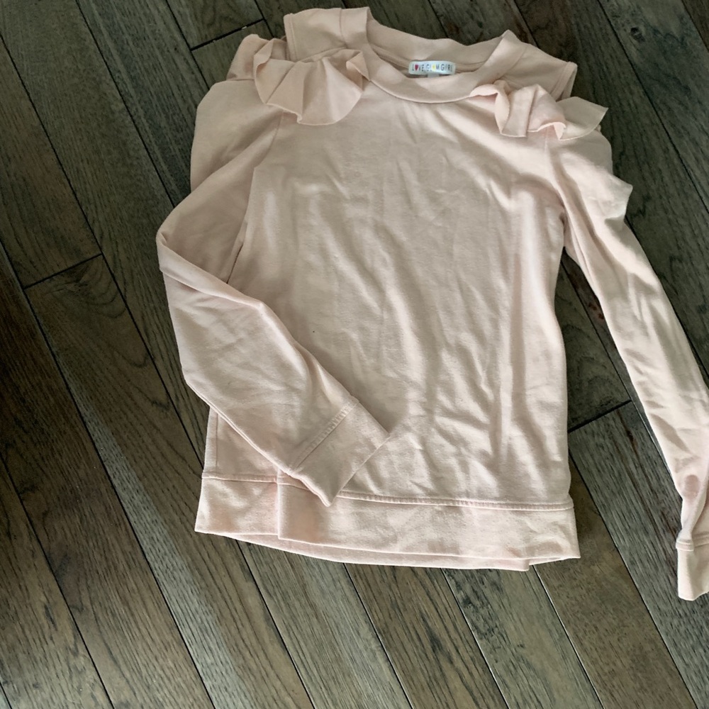 Girls cold shoulder sweater.